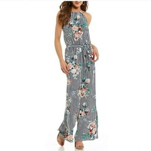 My Michelle Floral striped Wide Leg Jumpsuit